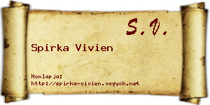 Spirka Vivien névjegykártya
